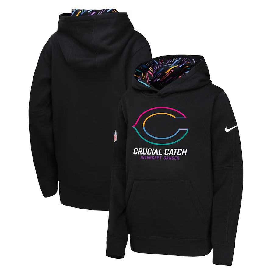 Youth Chicago Bears 2024 Nike NFL black hoodie->youth nfl jersey->Youth Jersey
